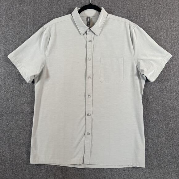 Vuori Shirt Mens Extra Large Gray Short Sleeve Button Down Stretch Performance - Picture 1 of 11